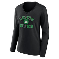 Boston Celtics Women's Overtime V-Neck Long Sleeve T-Shirt - Black on sale