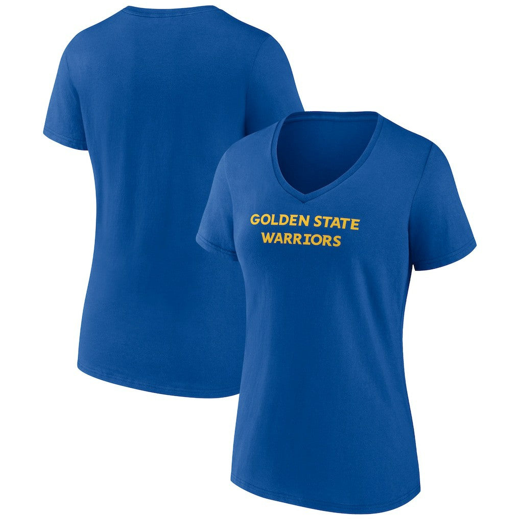 Golden State Warriors Women's Wordmark Team V-Neck T-Shirt sale - Royal for sale