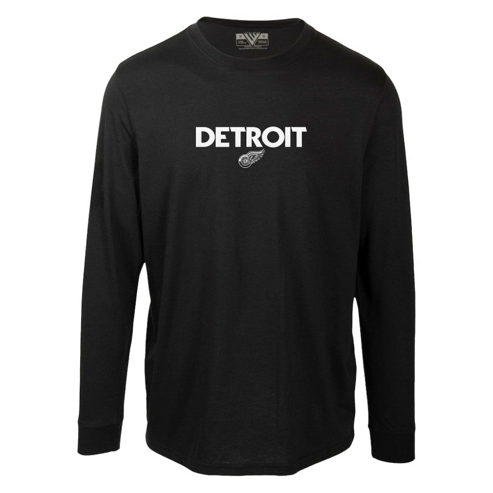 Detroit Red Wings Levelwear Oscar City Capsule Long Sleeve T-Shirt - Black T-shirts