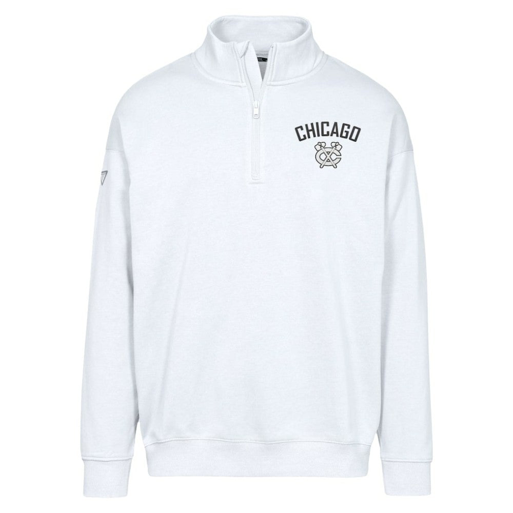 Chicago Blackhawks Levelwear Murray City Capsule Quarter-Zip Sweatshirt - White Sweatshirts