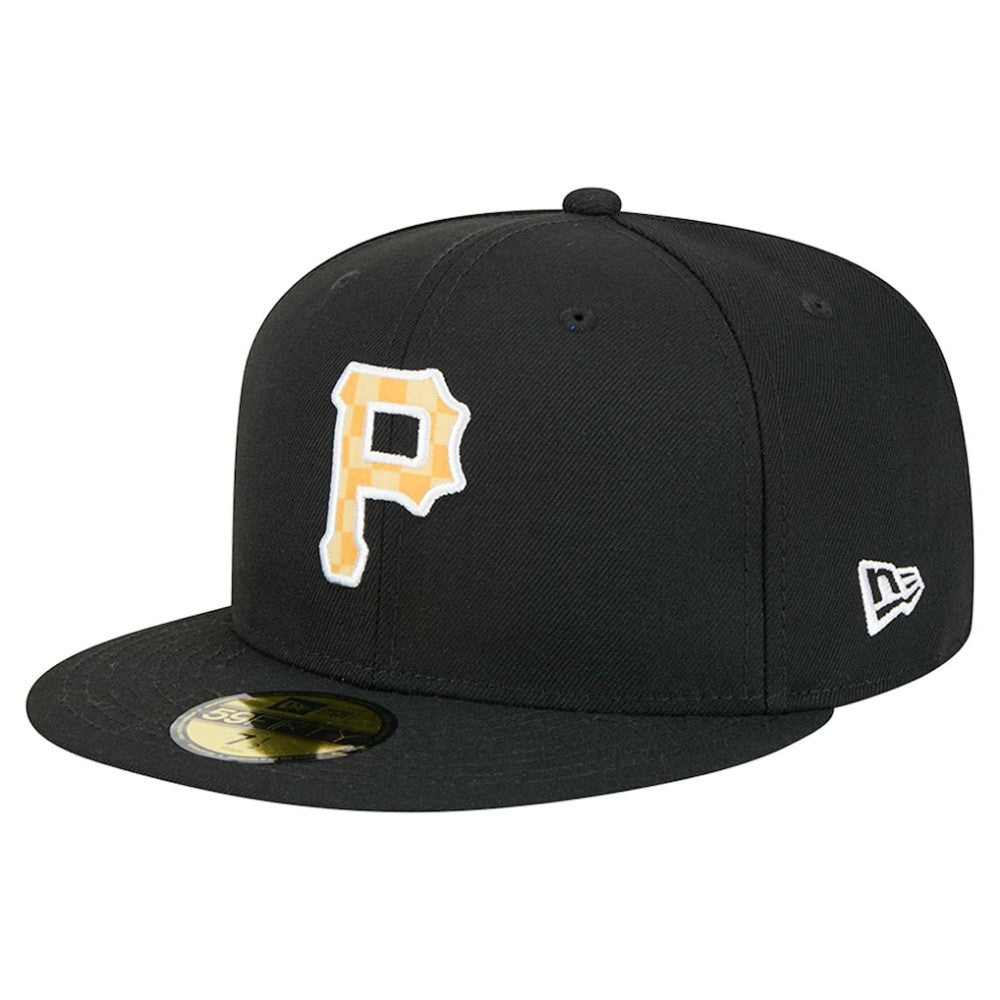 Pittsburgh Pirates Checkered Undervisor 59FIFTY Fitted Hat Black