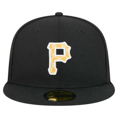 Pittsburgh Pirates Checkered Undervisor 59FIFTY Fitted Hat Black