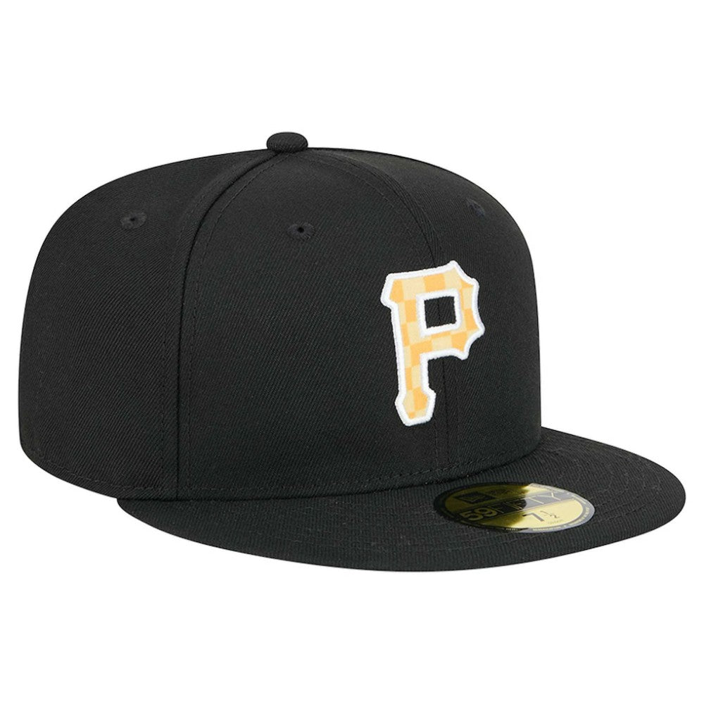 Pittsburgh Pirates Checkered Undervisor 59FIFTY Fitted Hat Black