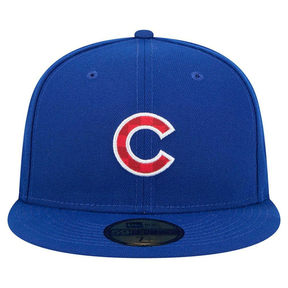 Chicago Cubs Checkered Undervisor 59FIFTY Fitted Hat Royal
