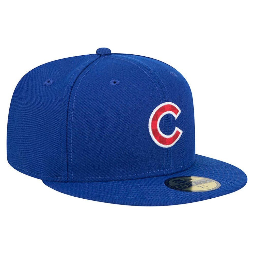 Chicago Cubs Checkered Undervisor 59FIFTY Fitted Hat Royal