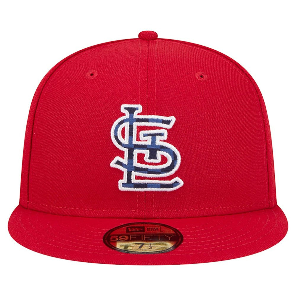 St. Louis Cardinals Checkered Undervisor 59FIFTY Fitted Hat Red