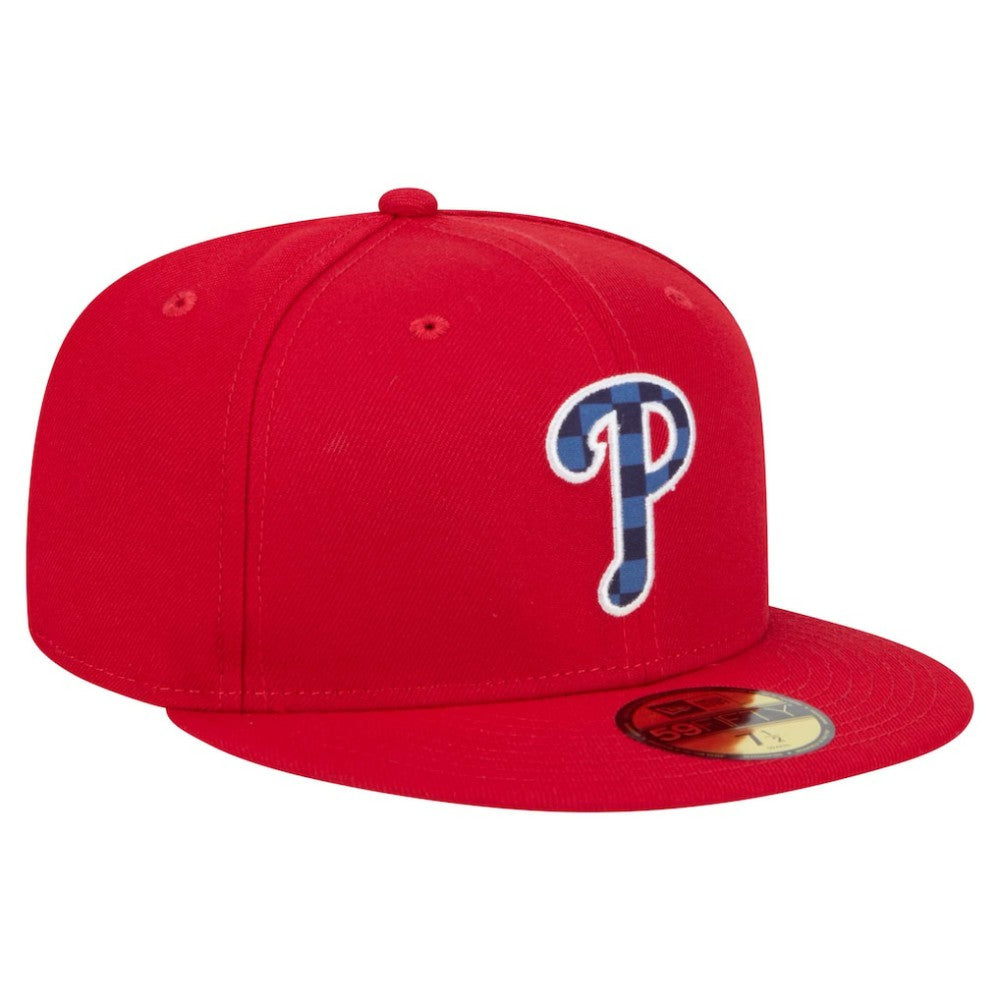 Philadelphia Phillies Checkered Undervisor 59FIFTY Fitted Hat Red