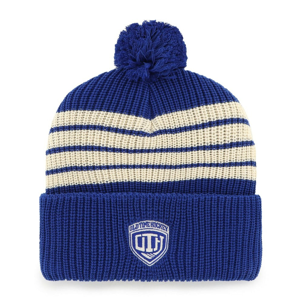 New York Rangers '47 Old Time Hockey Barn Cuffed Knit Hat with Pom - Blue Hats