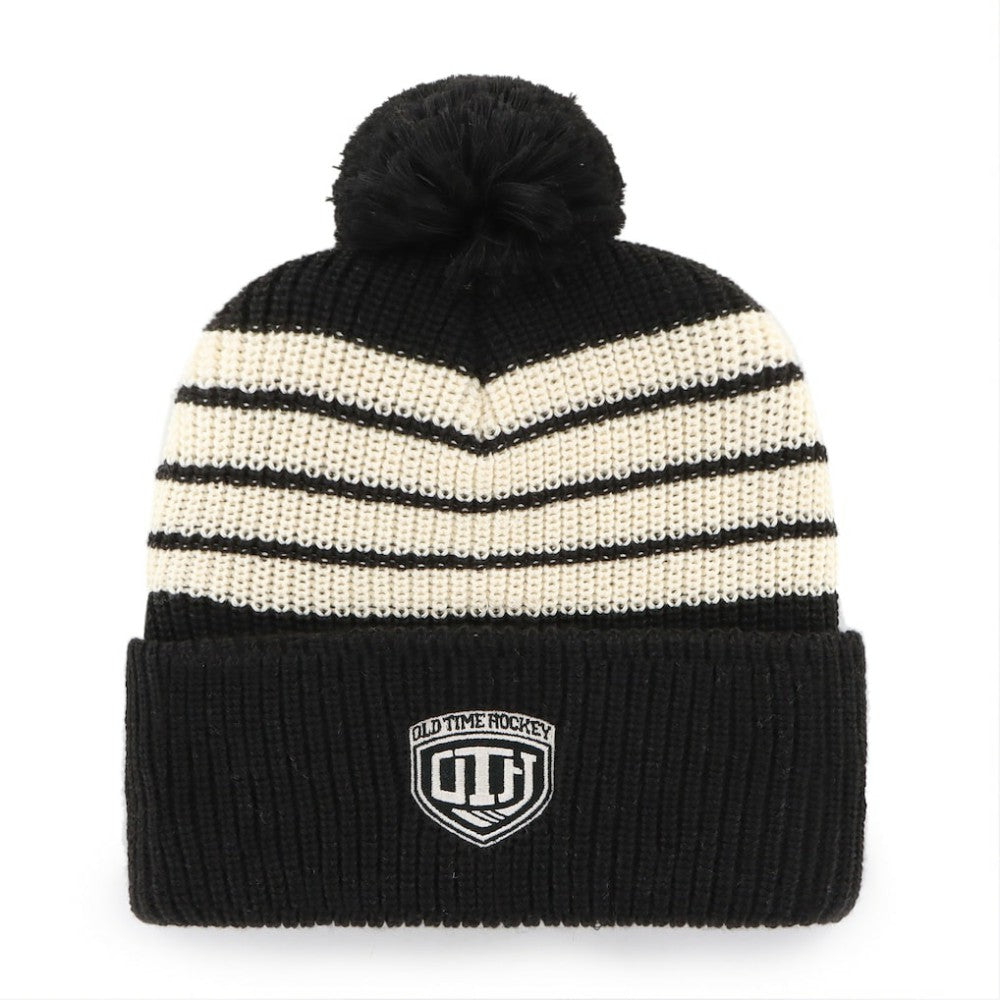 Boston Bruins '47 Old Time Hockey Barn Cuffed Knit Hat with Pom - Black Hats