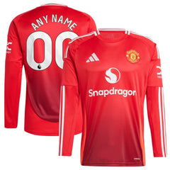 Manchester United 2024/25 Home Long Sleeve Replica Custom Jersey - Red discount