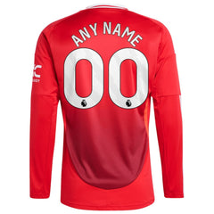 Manchester United 2024/25 Home Long Sleeve Replica Custom Jersey - Red discount