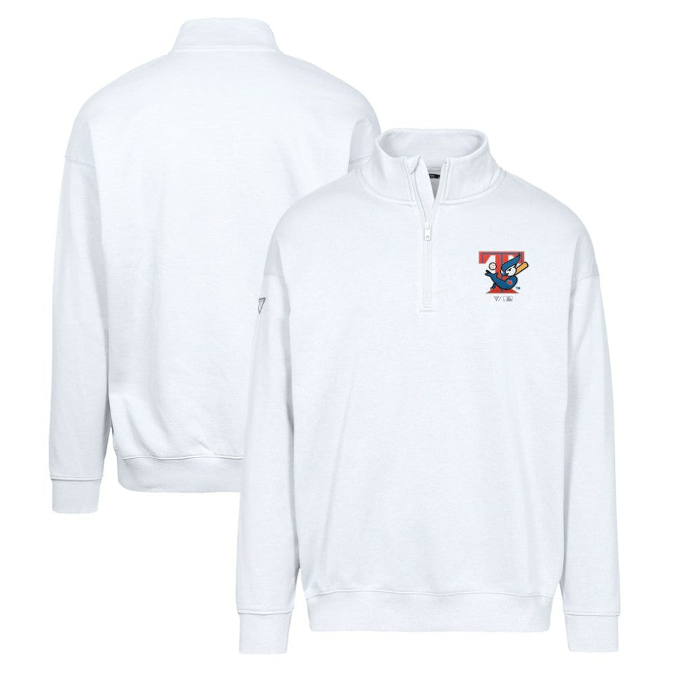 Toronto Blue Jays Levelwear Murray Core Logo Quarter-Zip Pullover Top White