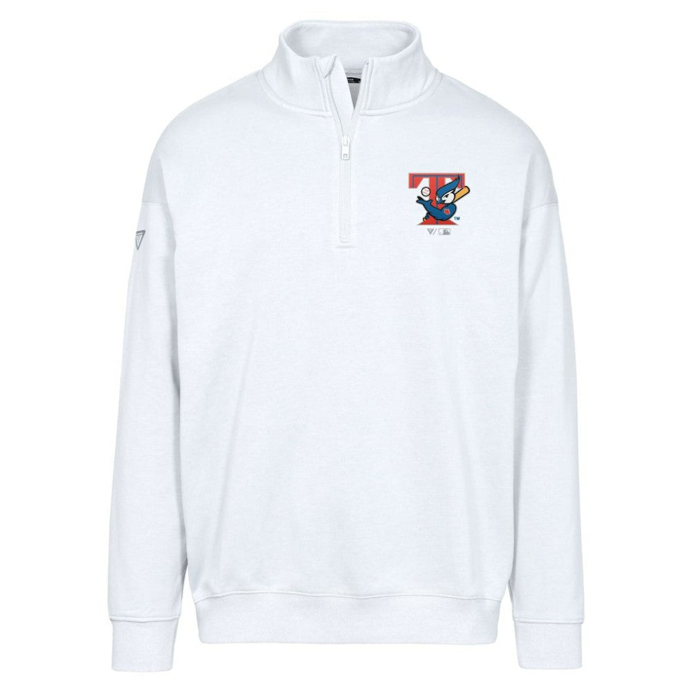 Toronto Blue Jays Levelwear Murray Core Logo Quarter-Zip Pullover Top White