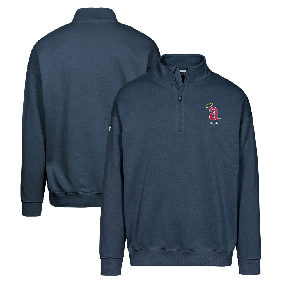 Los Angeles Angels Levelwear Murray Core Logo Quarter-Zip Pullover Top Navy