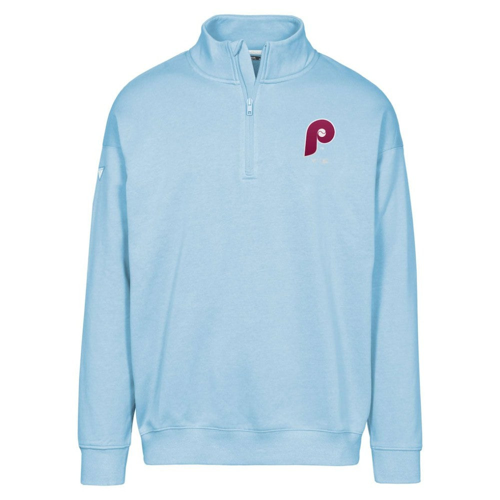 Philadelphia Phillies Levelwear Murray Core Logo Quarter-Zip Pullover Top Light Blue