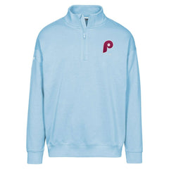 Philadelphia Phillies Levelwear Murray Core Logo Quarter-Zip Pullover Top Light Blue