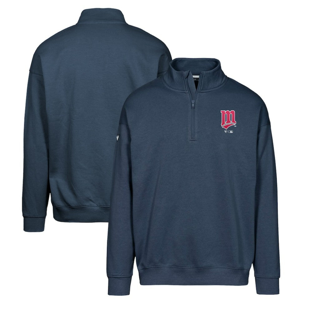 Minnesota Twins Levelwear Murray Core Logo Quarter-Zip Pullover Top Navy