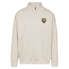 Detroit Tigers Levelwear Murray Core Logo Quarter-Zip Pullover Top Khaki