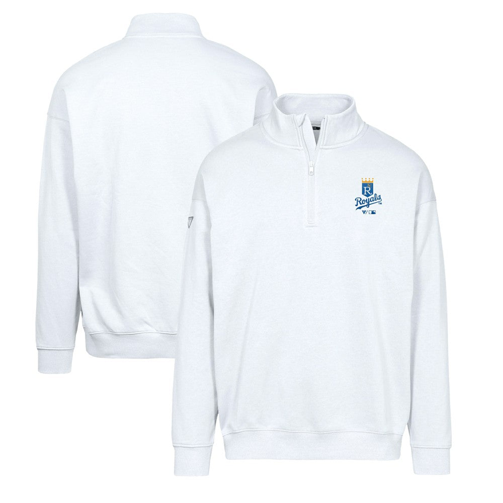Kansas City Royals Levelwear Murray Core Logo Quarter-Zip Pullover Top White