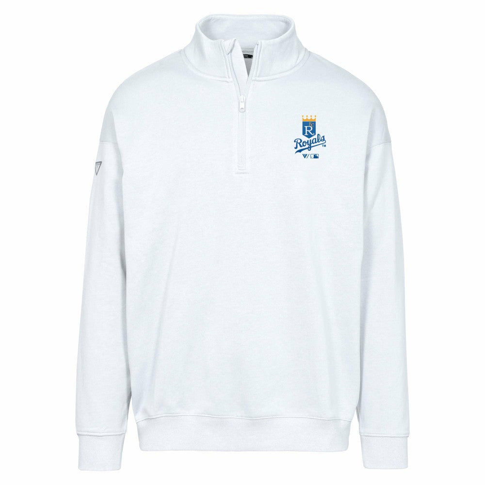 Kansas City Royals Levelwear Murray Core Logo Quarter-Zip Pullover Top White