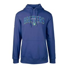 Milwaukee Brewers Levelwear Cooperstown Collection Podium Retro Spellout Pullover Hoodie Royal