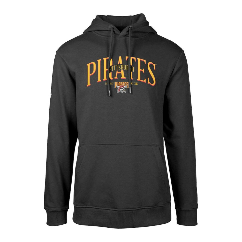 Pittsburgh Pirates Levelwear Cooperstown Collection Podium Retro Spellout Pullover Hoodie Black