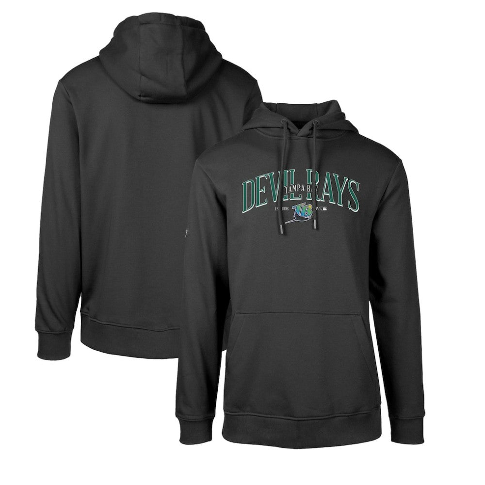 Tampa Bay Rays Levelwear Cooperstown Collection Podium Retro Spellout Pullover Hoodie Black