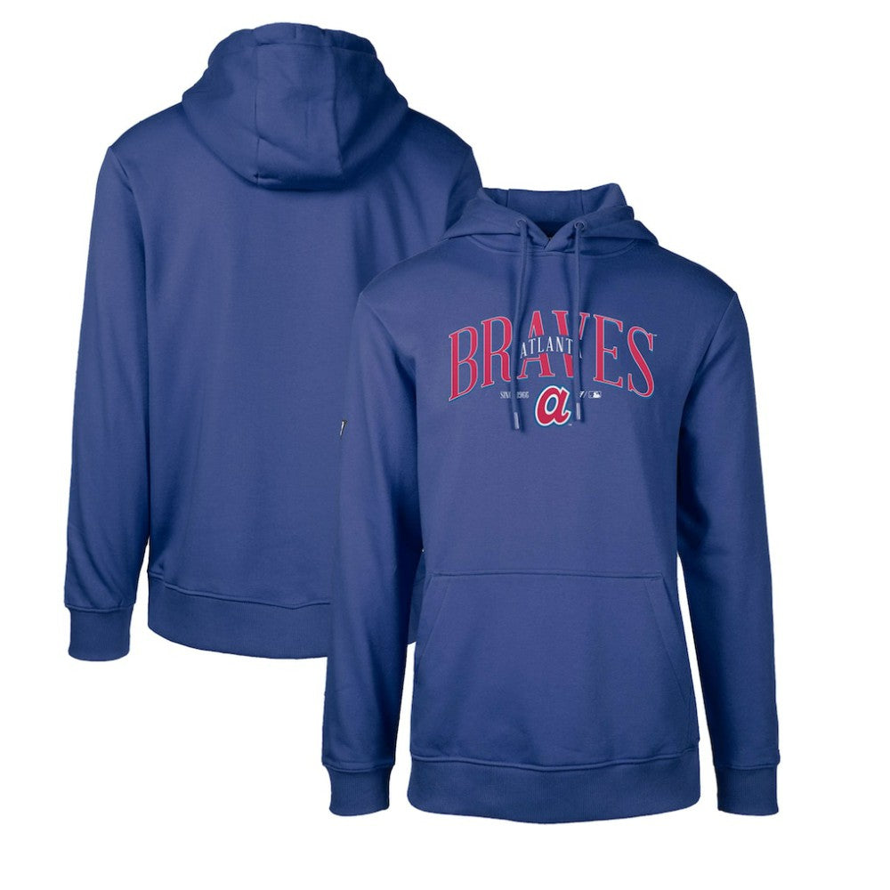 Atlanta Braves Levelwear Cooperstown Collection Podium Retro Spellout Pullover Hoodie Royal