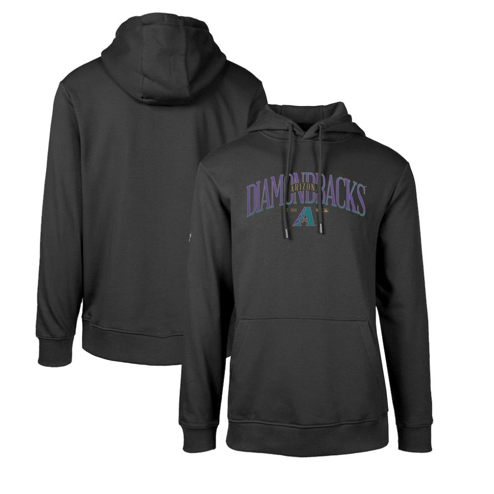 Arizona Diamondbacks Levelwear Cooperstown Collection Podium Retro Spellout Pullover Hoodie Black