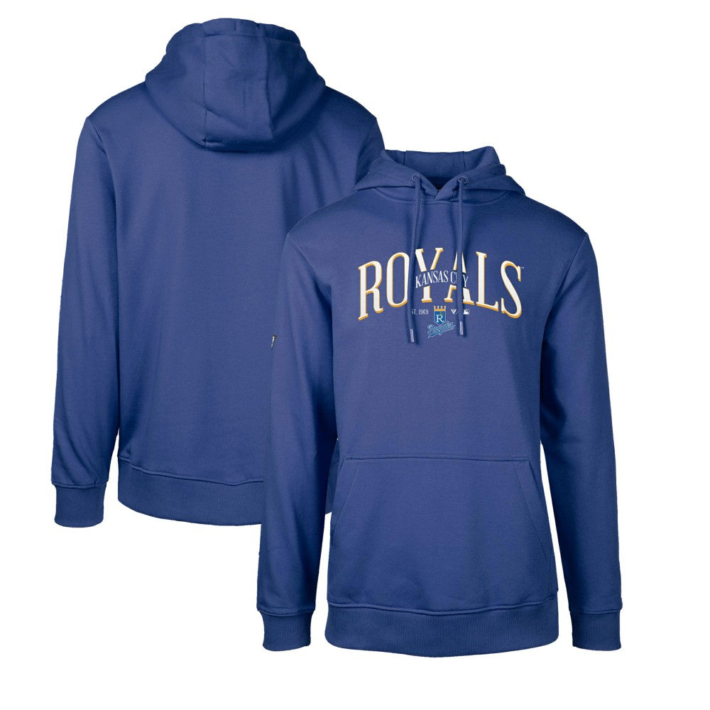 Kansas City Royals Levelwear Cooperstown Collection Podium Retro Spellout Pullover Hoodie Royal
