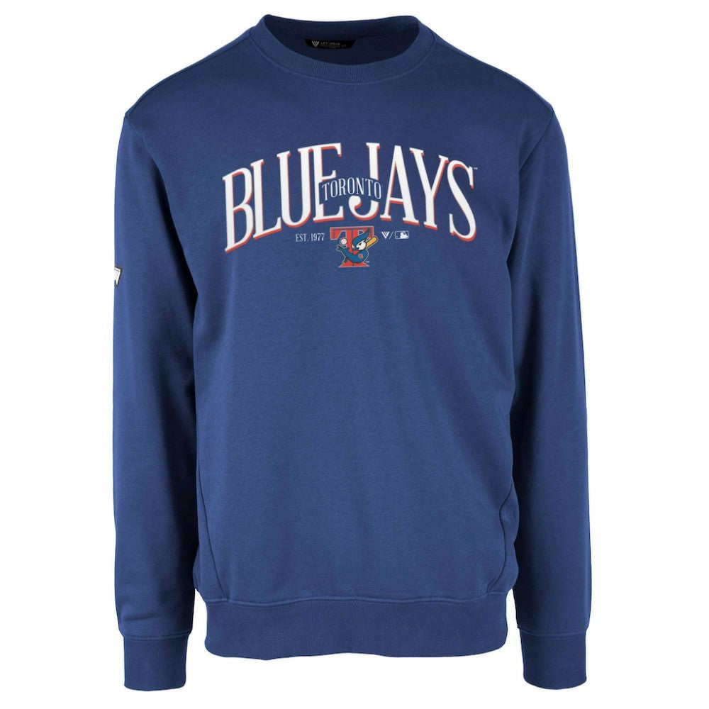 Toronto Blue Jays Levelwear Zane Cooperstown Collection Retro Spellout Pullover Sweatshirt Royal
