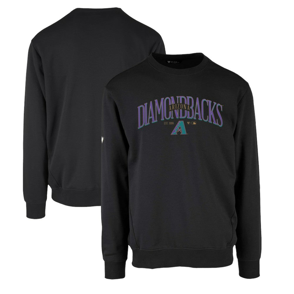 Arizona Diamondbacks Levelwear Zane Cooperstown Collection Retro Spellout Pullover Sweatshirt Black