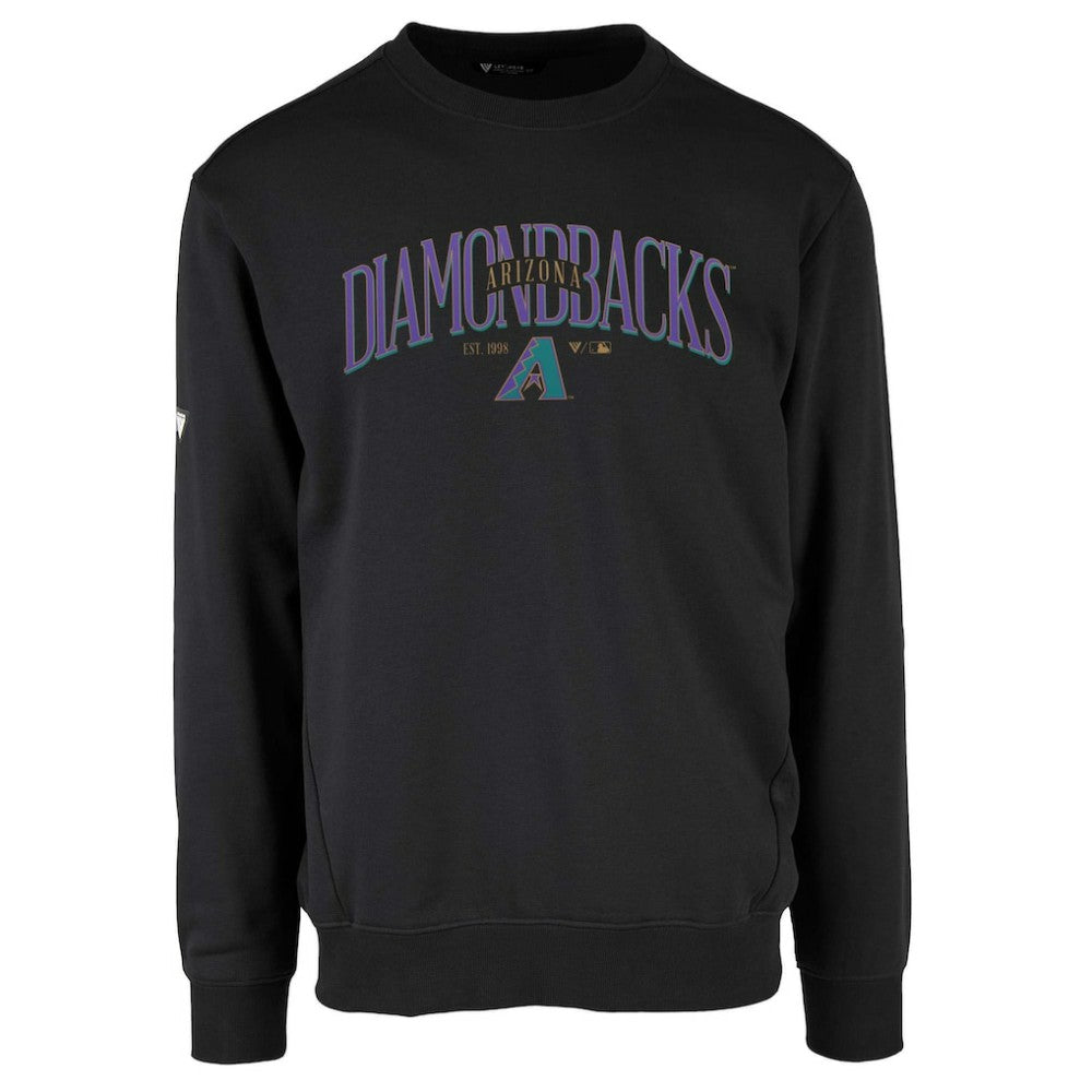 Arizona Diamondbacks Levelwear Zane Cooperstown Collection Retro Spellout Pullover Sweatshirt Black