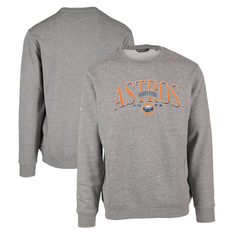 Houston Astros Levelwear Zane Cooperstown Collection Retro Spellout Pullover Sweatshirt Gray