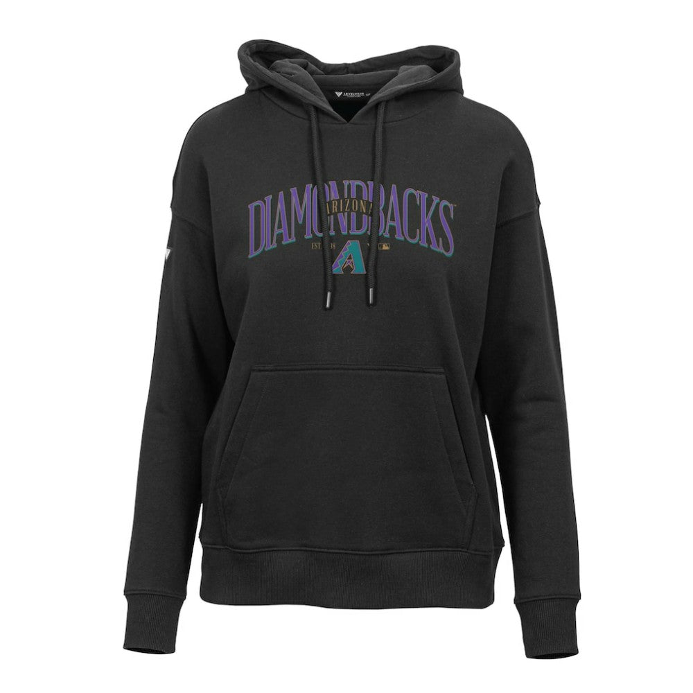 Arizona Diamondbacks Levelwear Women's Adorn Cooperstown Collection Retro Spellout Pullover Hoodie Black