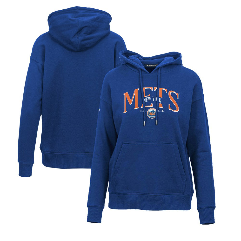 New York Mets Levelwear Women's Adorn Cooperstown Collection Retro Spellout Pullover Hoodie Royal
