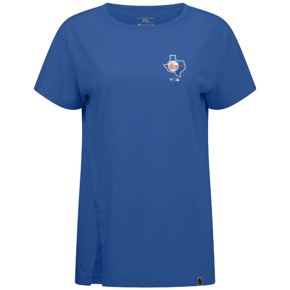 Texas Rangers Levelwear Women's Influx Cooperstown Core Logo T-Shirt Royal