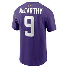 J.J. McCarthy Minnesota Vikings Name & Number T-Shirt - Purple discount