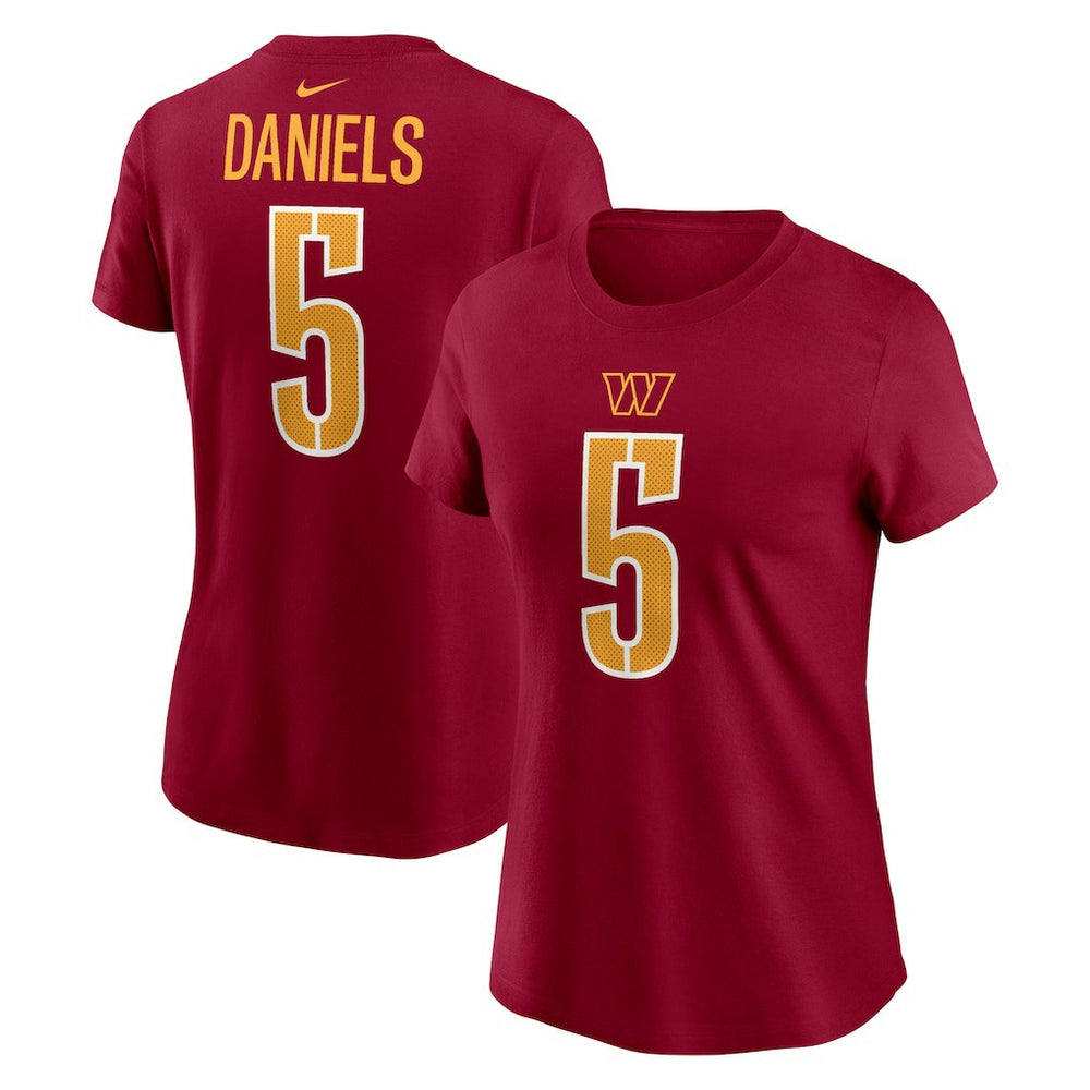 Jayden Daniels Washington Commanders Women's Name & Number T-Shirt - Burgundy sale