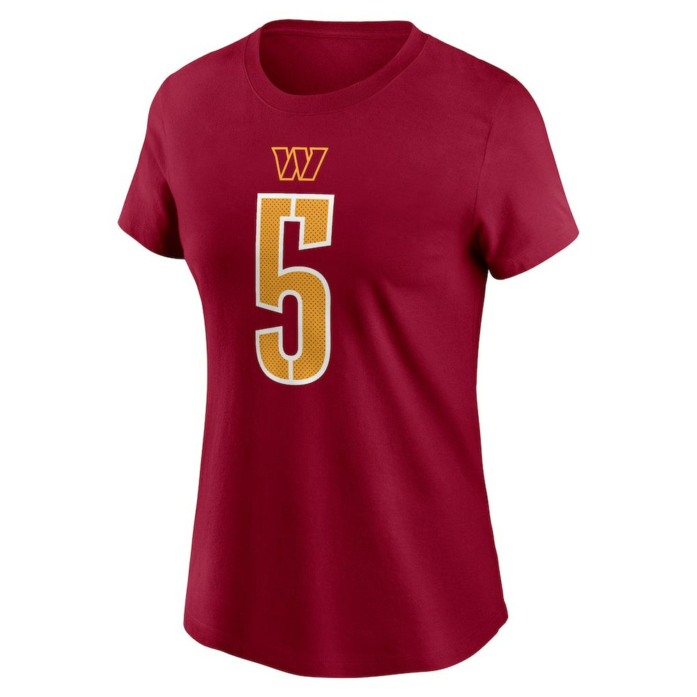 Jayden Daniels Washington Commanders Women's Name & Number T-Shirt - Burgundy sale