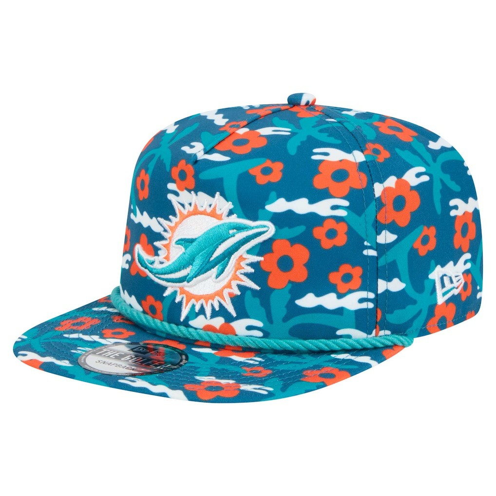 Miami Dolphins New Era Wakey Wakey Golfer Snapback Hat - Aqua on sale