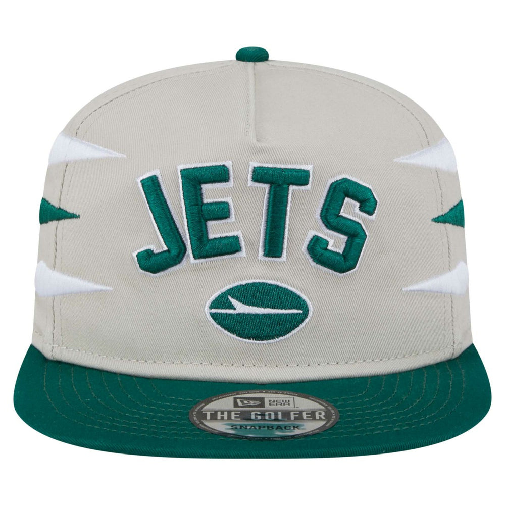 New York Jets New Era Athletic Golfer Snapback Hat - Stone/Green on sale