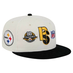 Pittsburgh Steelers New Era Corduroy 59FIFTY Fitted Hat - Cream/Black outlet