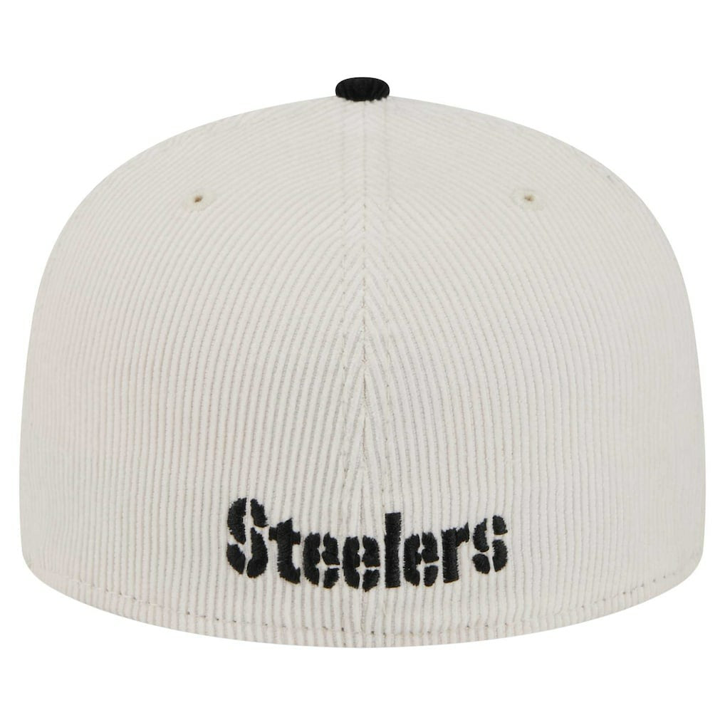Pittsburgh Steelers New Era Corduroy 59FIFTY Fitted Hat - Cream/Black outlet