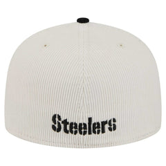 Pittsburgh Steelers New Era Corduroy 59FIFTY Fitted Hat - Cream/Black outlet