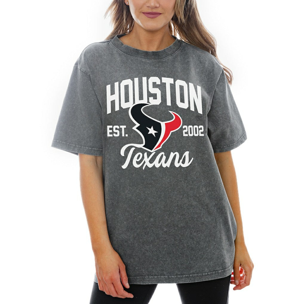 Houston Texans Gameday Couture Women's Tackle Titan Relaxed Fit T-Shirt - Gray sale