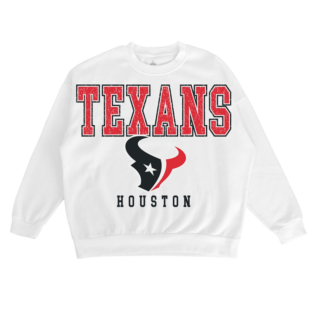 Houston Texans Gameday Couture Women's Sunday Drives Oversized Crewneck Pullover Sweatshirt - White online