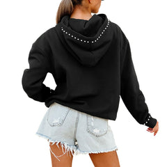New York Jets Gameday Couture Women's Oversized Catch the Vibe Studded Pullover Hoodie - Black online