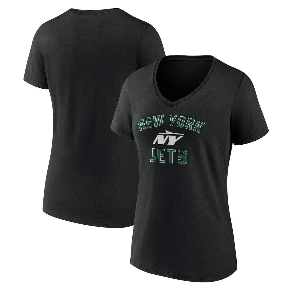 New York Jets Women's Victory Arch V-Neck T-Shirt - Black discount