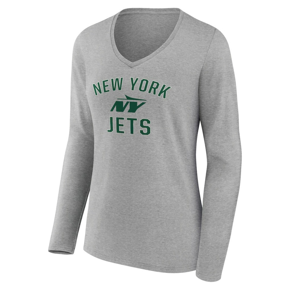 New York Jets Women's Victory Arch Long Sleeve V-Neck T-Shirt - Gray online